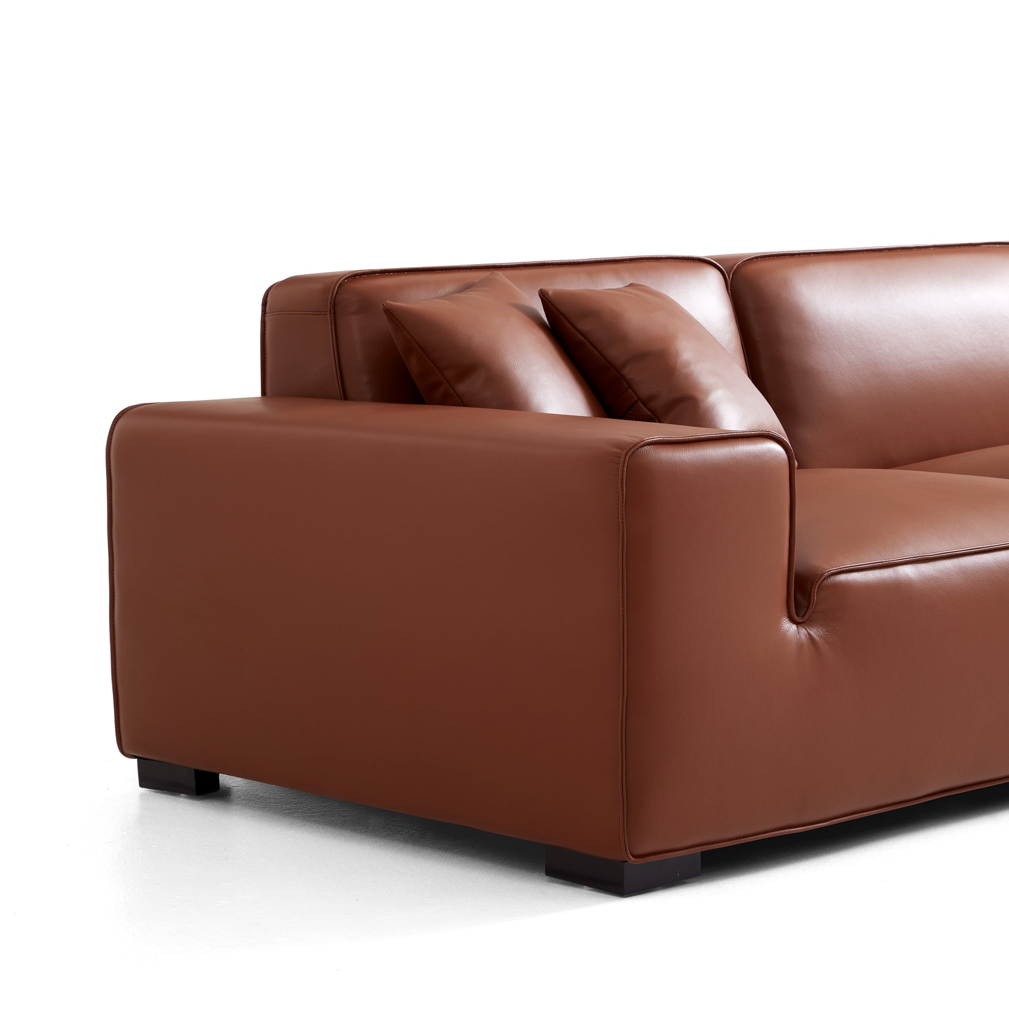 Domus Modular Beige Leather Sofa