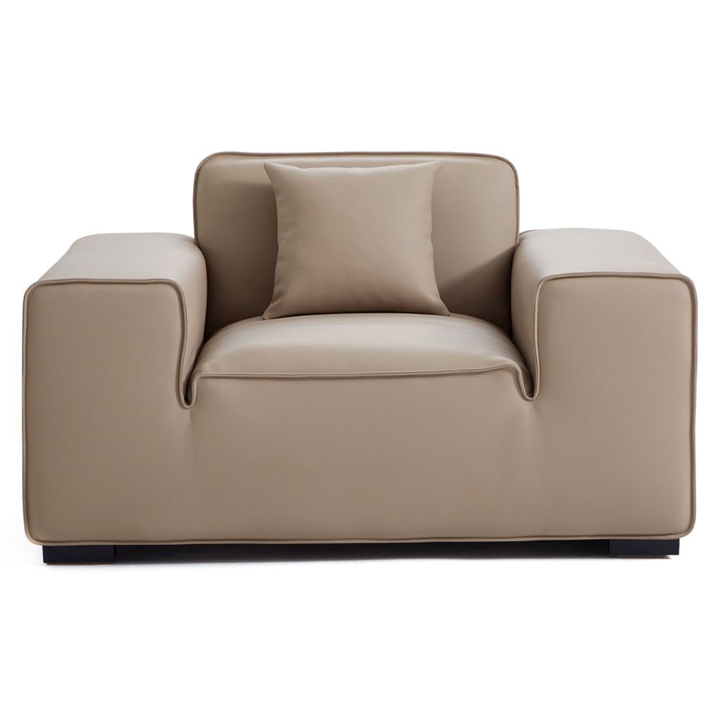 Domus Modular Black Leather Sofa Set