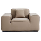 Domus Modular Beige Leather Sofa Set