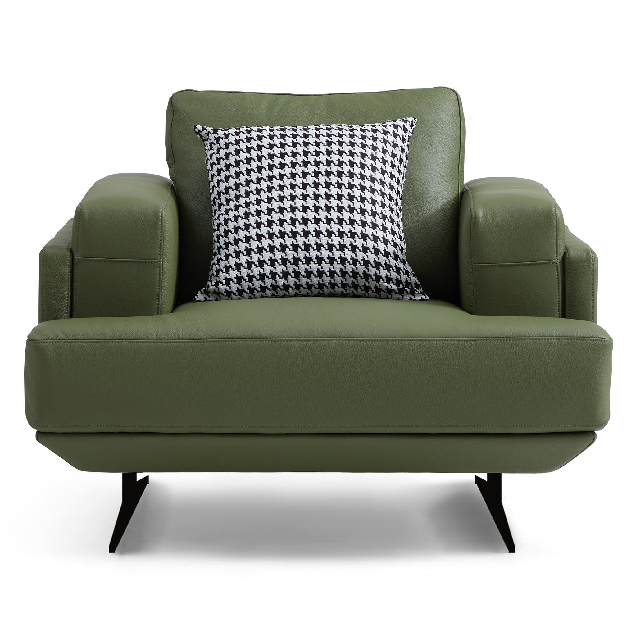 Fauteuil Olivia en cuir véritable pleine fleur