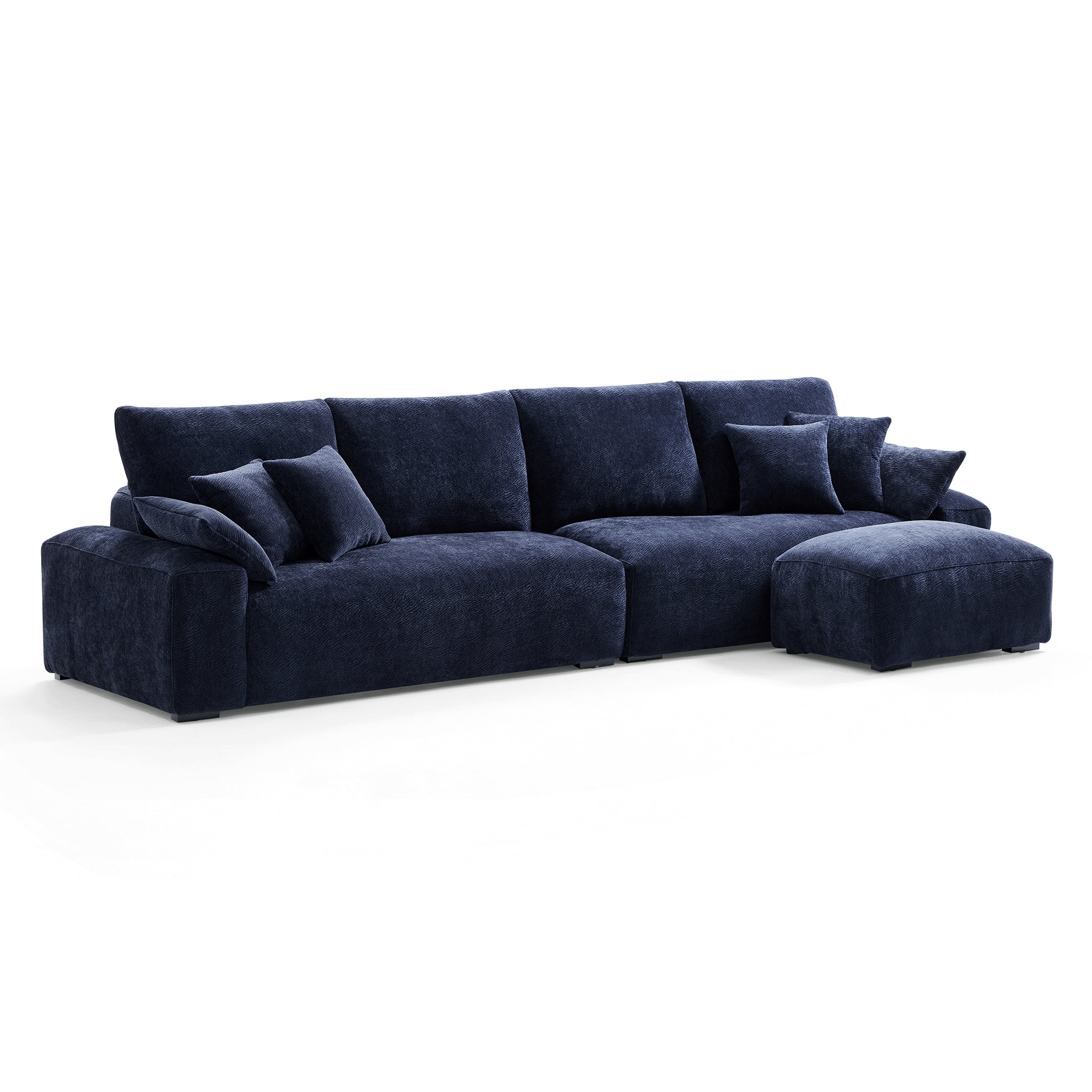 Le canapé et le pouf bleu marine Empress