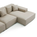 Domus Modular Khaki Leather Sectional Sofa