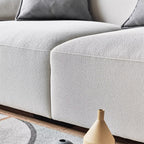 Canapé d'angle en tissu beige serein