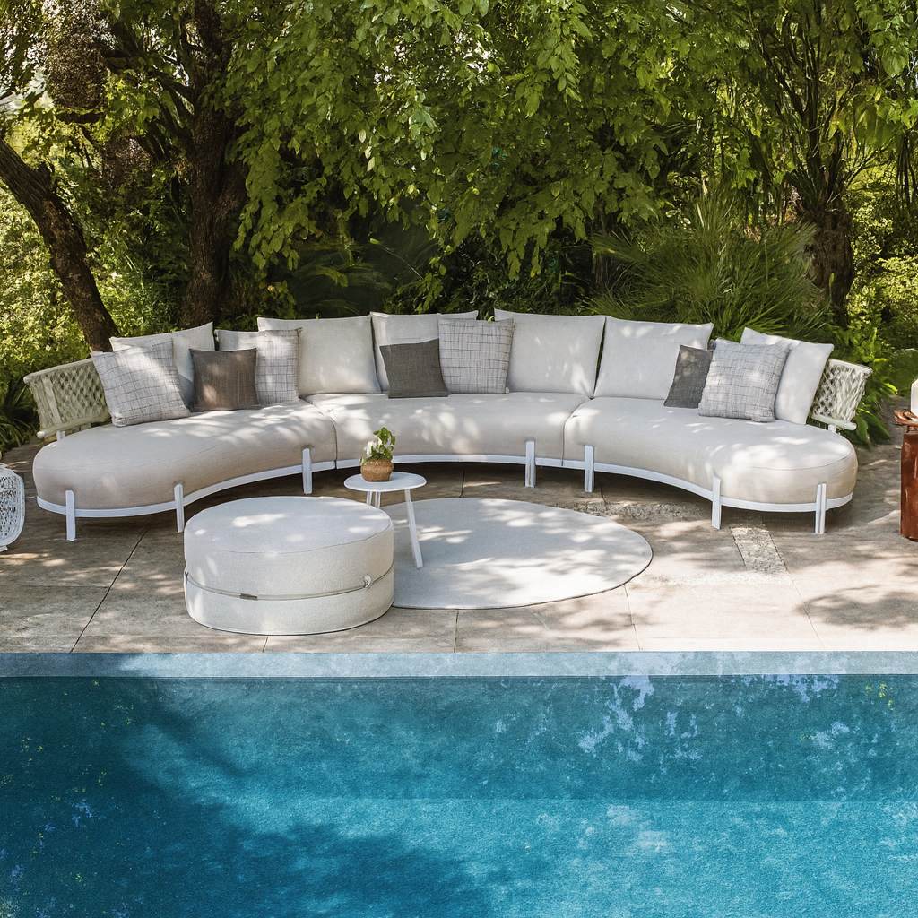 Maui Outdoor Curved Wicker Sectional Sofa Set