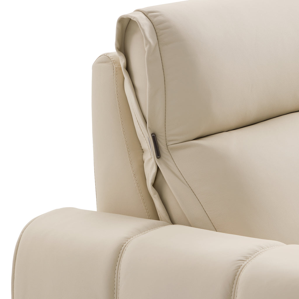 Canapé-lit inclinable électrique en cuir beige Louis