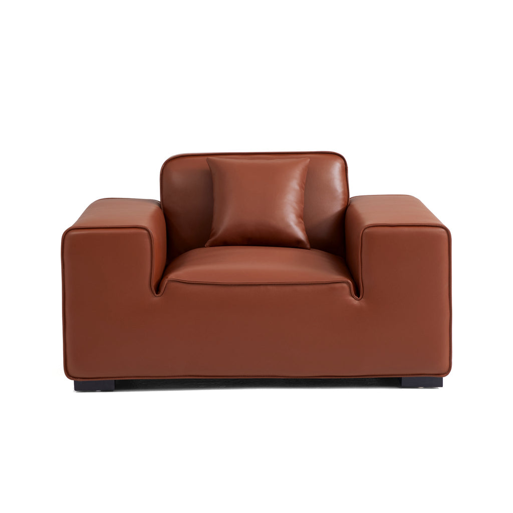 Domus Modular Black Leather Armchair
