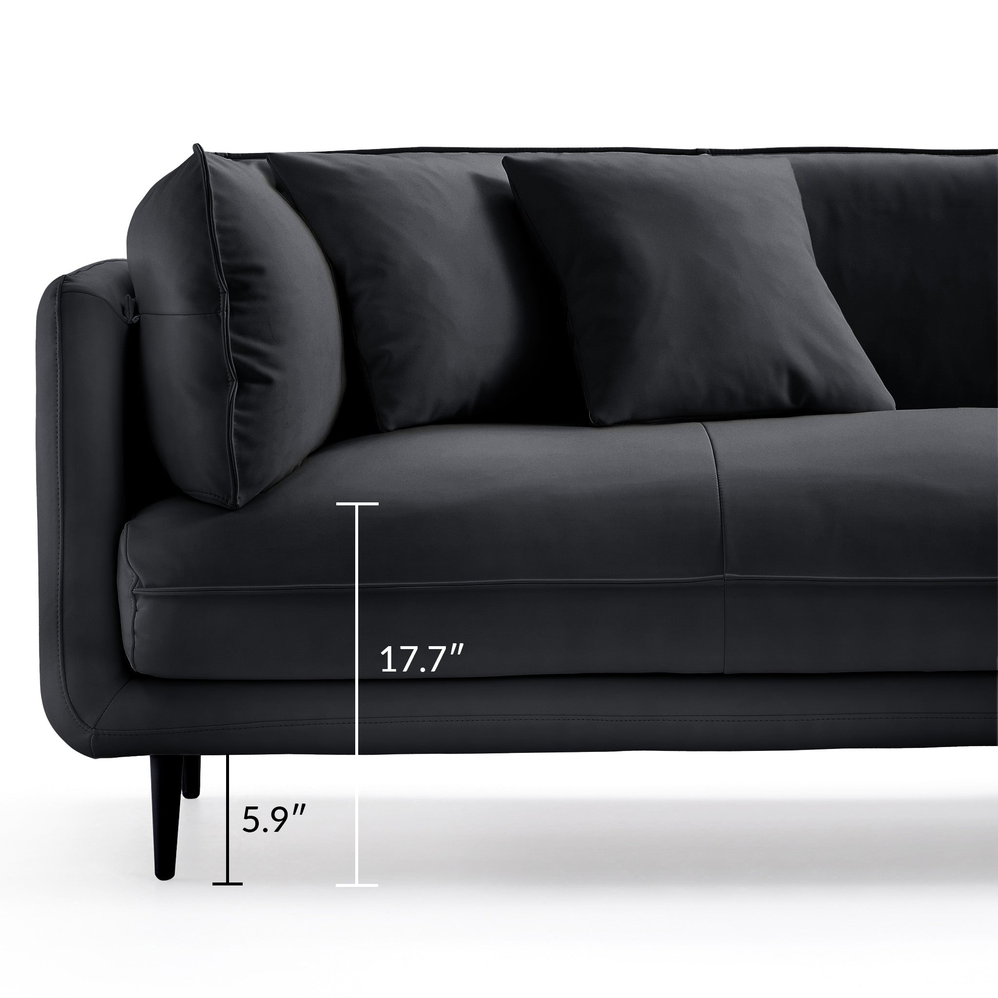 Vanilla Black Leather Sofa
