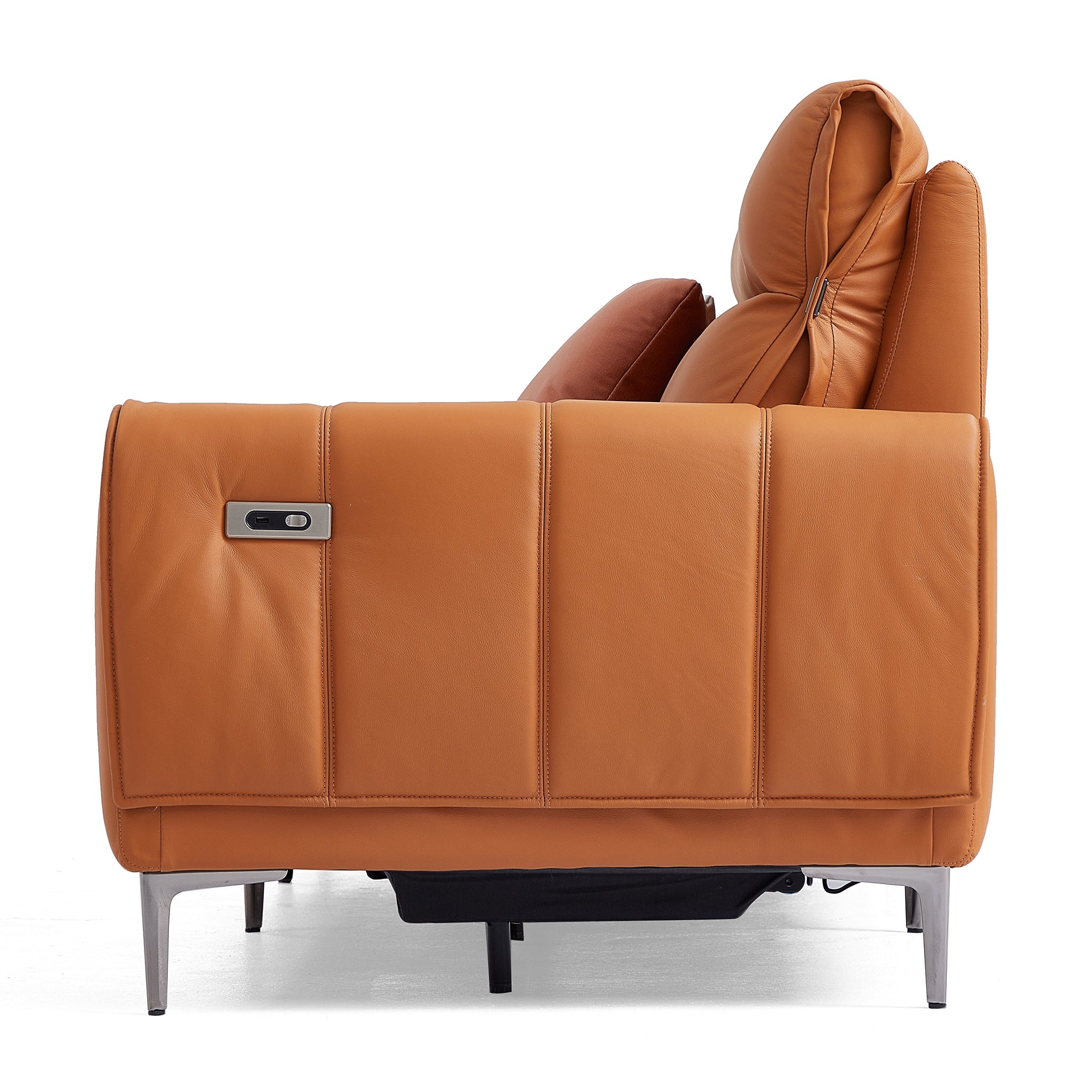 Canapé-lit inclinable électrique en cuir Louis