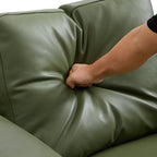 Ensemble de canapés en cuir véritable pleine fleur Olivia Green