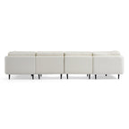 Vanilla Black Leather U-Shaped Sectional