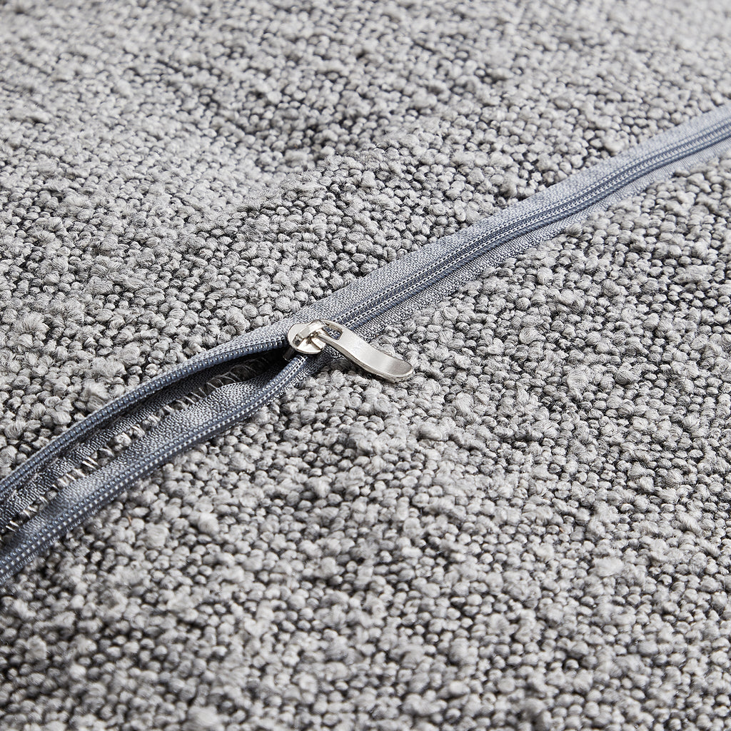 Fauteuil pivotant Luna en tissu bouclé gris clair