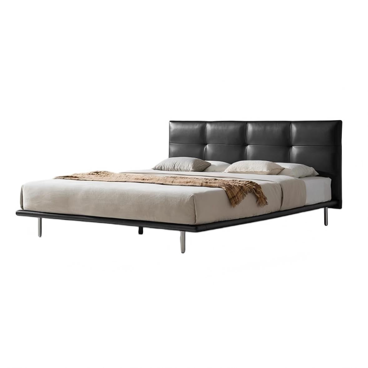 Toffee Brick Leather Bed