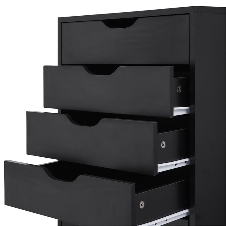 Armoire étroite en bois à 9 tiroirs avec tiroirs coulissants en douceur et étagère de rangement supérieure