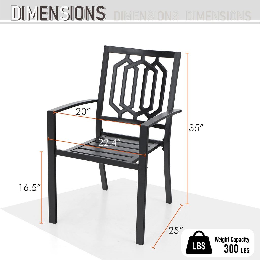 Ensemble de salle à manger de patio MAISON ARTS 9 pièces, table carrée en métal de 60 pouces et 8 chaises de salle à manger en métal