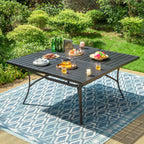 Ensemble de salle à manger de patio MAISON ARTS 9 pièces, table carrée en métal de 60 pouces et 8 chaises de salle à manger en métal