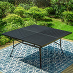 Ensemble de salle à manger de patio MAISON ARTS 9 pièces, table carrée en métal de 60 pouces et 8 chaises de salle à manger en métal