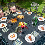 Ensemble de salle à manger de patio MAISON ARTS 9 pièces, table carrée en métal de 60 pouces et 8 chaises de salle à manger en métal