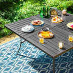Ensemble de salle à manger de patio MAISON ARTS 9 pièces, table carrée en métal de 60 pouces et 8 chaises de salle à manger en métal