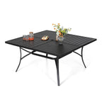 Ensemble de salle à manger de patio MAISON ARTS 9 pièces, table carrée en métal de 60 pouces et 8 chaises pivotantes