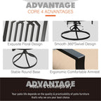 Ensemble de salle à manger de patio MAISON ARTS 9 pièces, table carrée en métal de 60 pouces et 8 chaises pivotantes