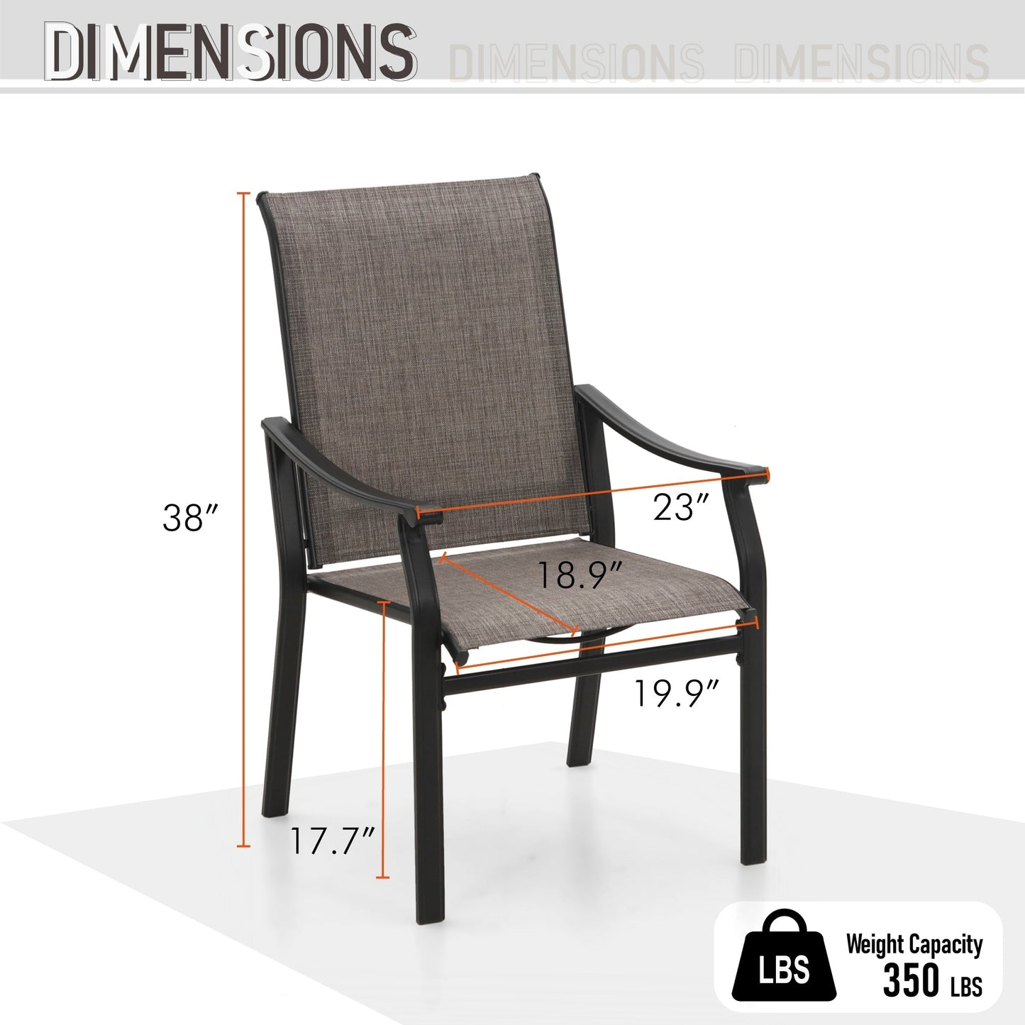 Ensemble de salle à manger de patio MAISON ARTS 9 pièces, table carrée en métal de 60 pouces et 8 fauteuils rembourrés en tissu textilène