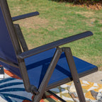 Ensemble de salle à manger de patio 9 pièces, table en métal et chaises de salle à manger pliables avec 7 niveaux réglables