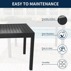 Ensemble de salle à manger d'extérieur 9 pièces avec table à manger extensible
