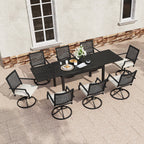 Ensemble de salle à manger d'extérieur 9 pièces avec table à manger extensible