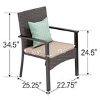 Ensemble de salle à manger de patio 9 pièces en rotin et osier avec trou pour parasol