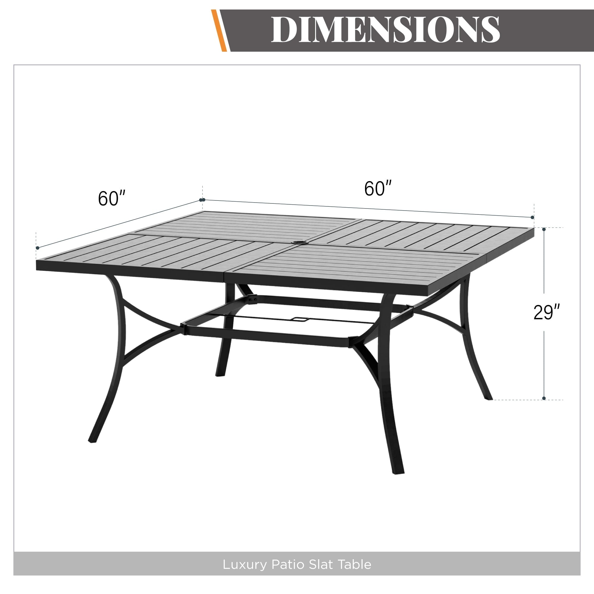 Ensemble de salle à manger de patio MAISON?ARTS 9 pièces, table carrée en métal de 60 pouces et chaises berçantes en toile