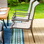 Ensemble de salle à manger de patio MAISON?ARTS 9 pièces, table carrée en métal de 60 pouces et chaises berçantes en toile