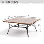 Ensemble de salle à manger de patio MAISON?ARTS 9 pièces, table carrée en métal de 60 pouces et chaises berçantes en toile
