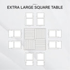 Ensemble de salle à manger de patio MAISON?ARTS 9 pièces, table carrée en métal de 60 pouces et chaises berçantes en toile