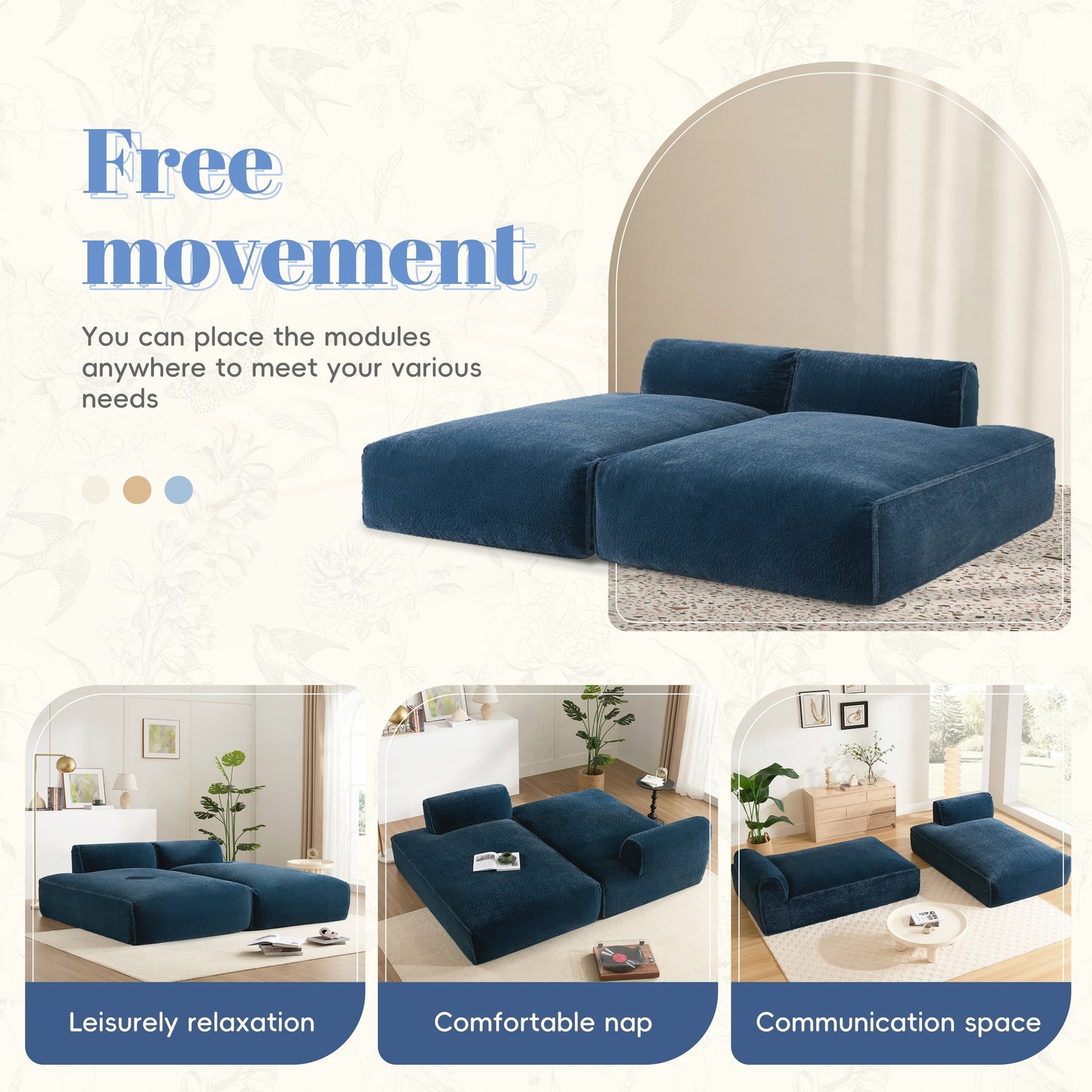 Canapé sectionnel modulaire surdimensionné de 90 pouces