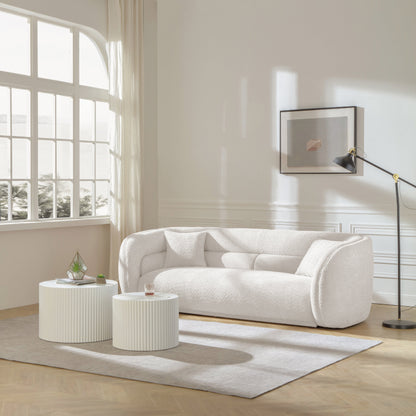 Canapé incurvé rembourré moderne et contemporain de 91 pouces avec 2 coussins pour le salon