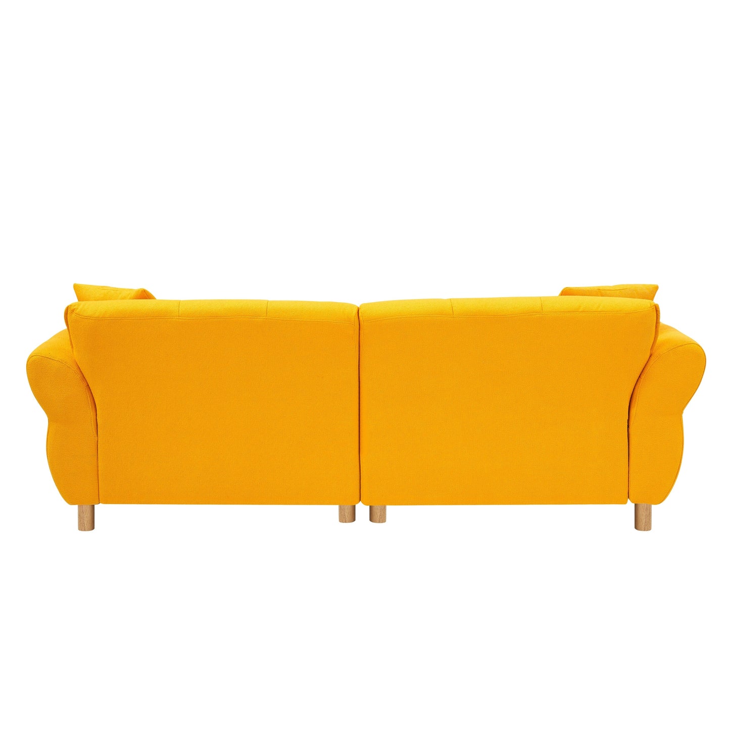 Canapé Teddy de 93,70 pouces de long, avec deux coussins assortis et trois sièges spacieux et confortables.