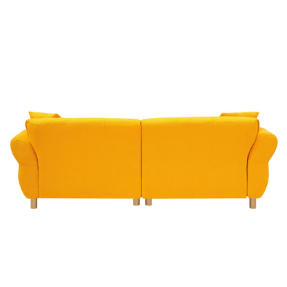 Canapé Teddy en tissu de 93,70 pouces de long, avec deux oreillers assortis et trois sièges spacieux et confortables