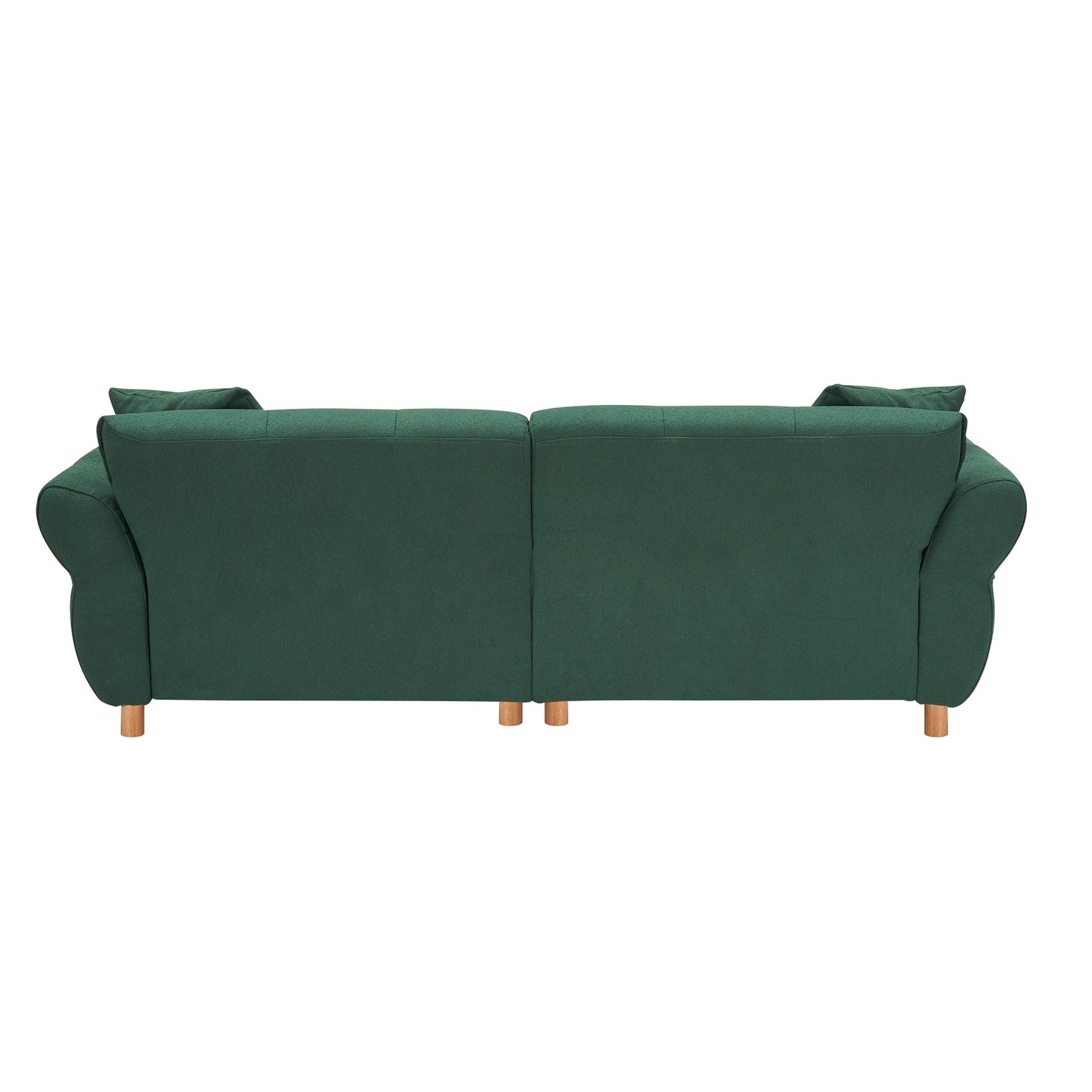 Canapé Teddy en tissu de 93,70 pouces de long, avec deux oreillers assortis et trois sièges spacieux et confortables