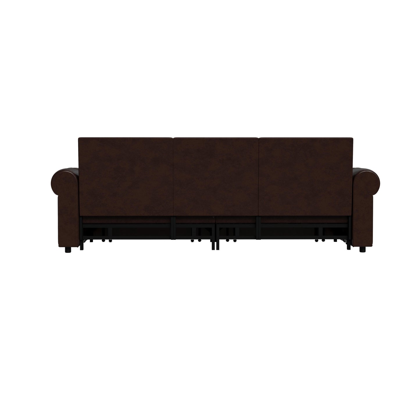Canapé-lit 3 places en similicuir avec méridienne, style rétro avec garniture à rivets, 93,70 $
