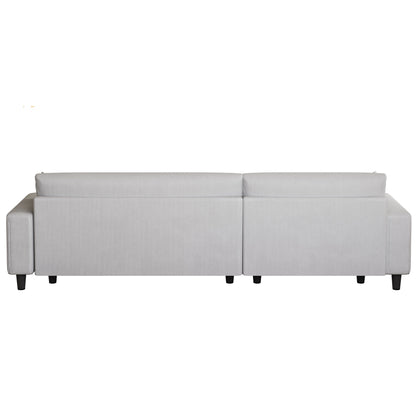 Canapé-lit convertible 3 places en velours côtelé de 93 po avec méridienne réglable, deux oreillers et rangement - Design compact