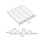 Panneau de revêtement mural en bois massif 93 po x 6 po x 0,8 po - 3 pièces + 1 pièce de finition