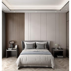 Panneau de revêtement mural en bois massif 93 po x 6 po x 0,8 po - 3 pièces + 1 pièce de finition