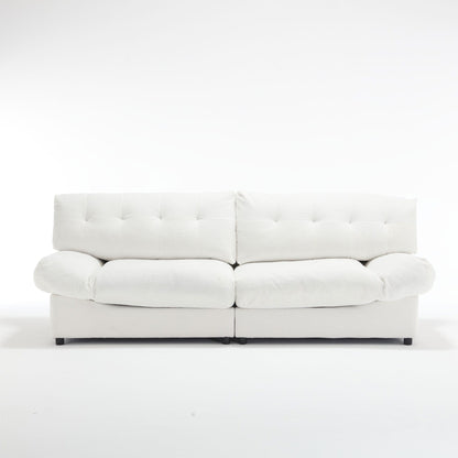 Canapé 2 places en tissu de 96,46 pouces, confortable et rembourré, style nuage, pieds en plastique, pour salon et appartement