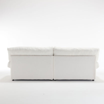 Canapé 2 places en tissu de 96,46 pouces, confortable et rembourré, style nuage, pieds en plastique, pour salon et appartement