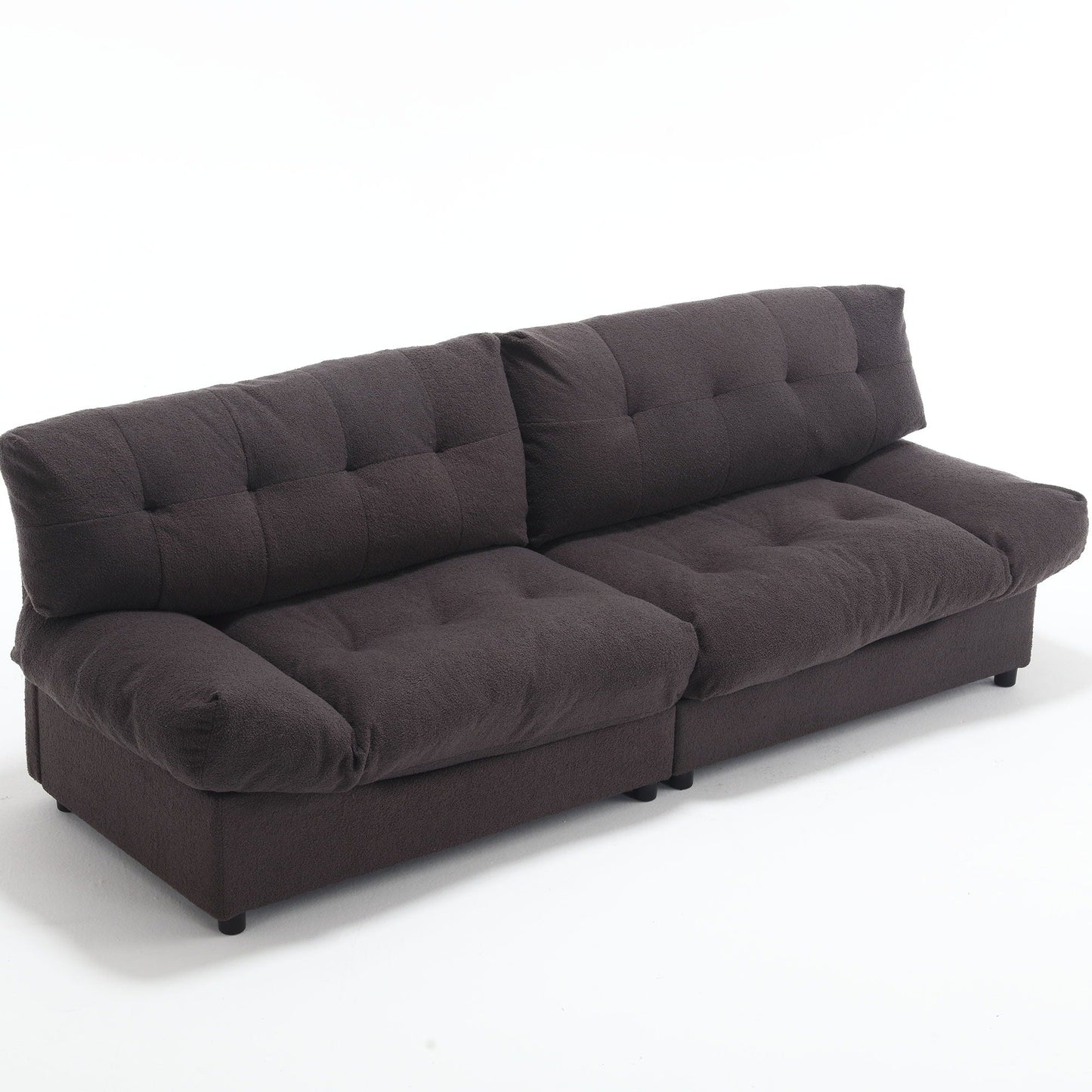 Canapé 2 places en tissu de 96,46 pouces, confortable et rembourré, style nuage, pieds en plastique, pour salon et appartement