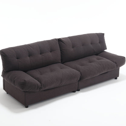 Canapé 2 places en tissu de 96,46 pouces, confortable et rembourré, style nuage, pieds en plastique, pour salon et appartement