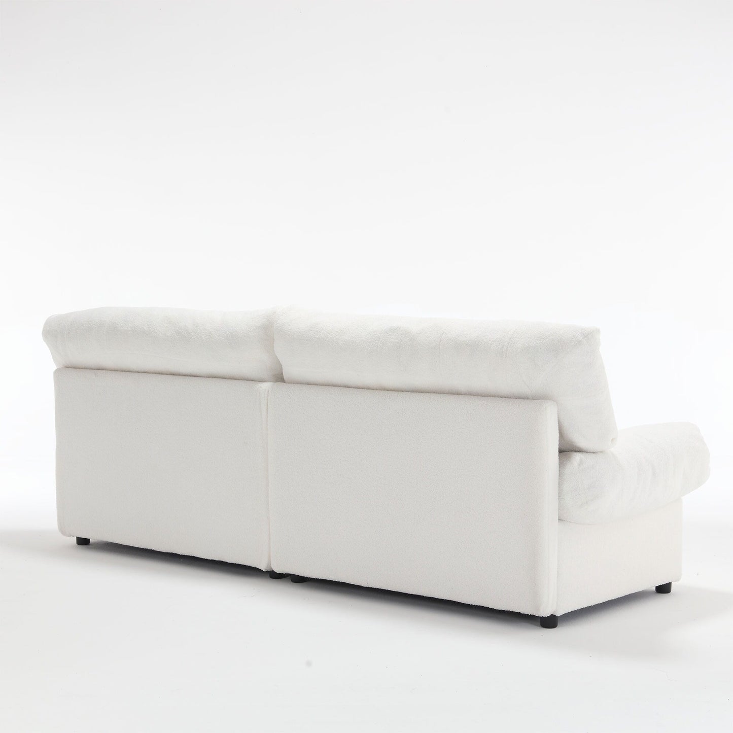 Canapé 2 places en tissu de 96,46 pouces, confortable et rembourré, style nuage, pieds en plastique, pour salon et appartement