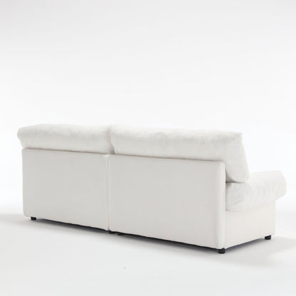 Canapé 2 places en tissu de 96,46 pouces, confortable et rembourré, style nuage, pieds en plastique, pour salon et appartement