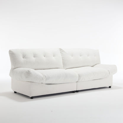 Canapé 2 places en tissu de 96,46 pouces, confortable et rembourré, style nuage, pieds en plastique, pour salon et appartement