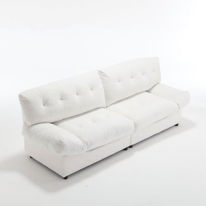 Canapé 2 places en tissu de 96,46 pouces, confortable et rembourré, style nuage, pieds en plastique, pour salon et appartement